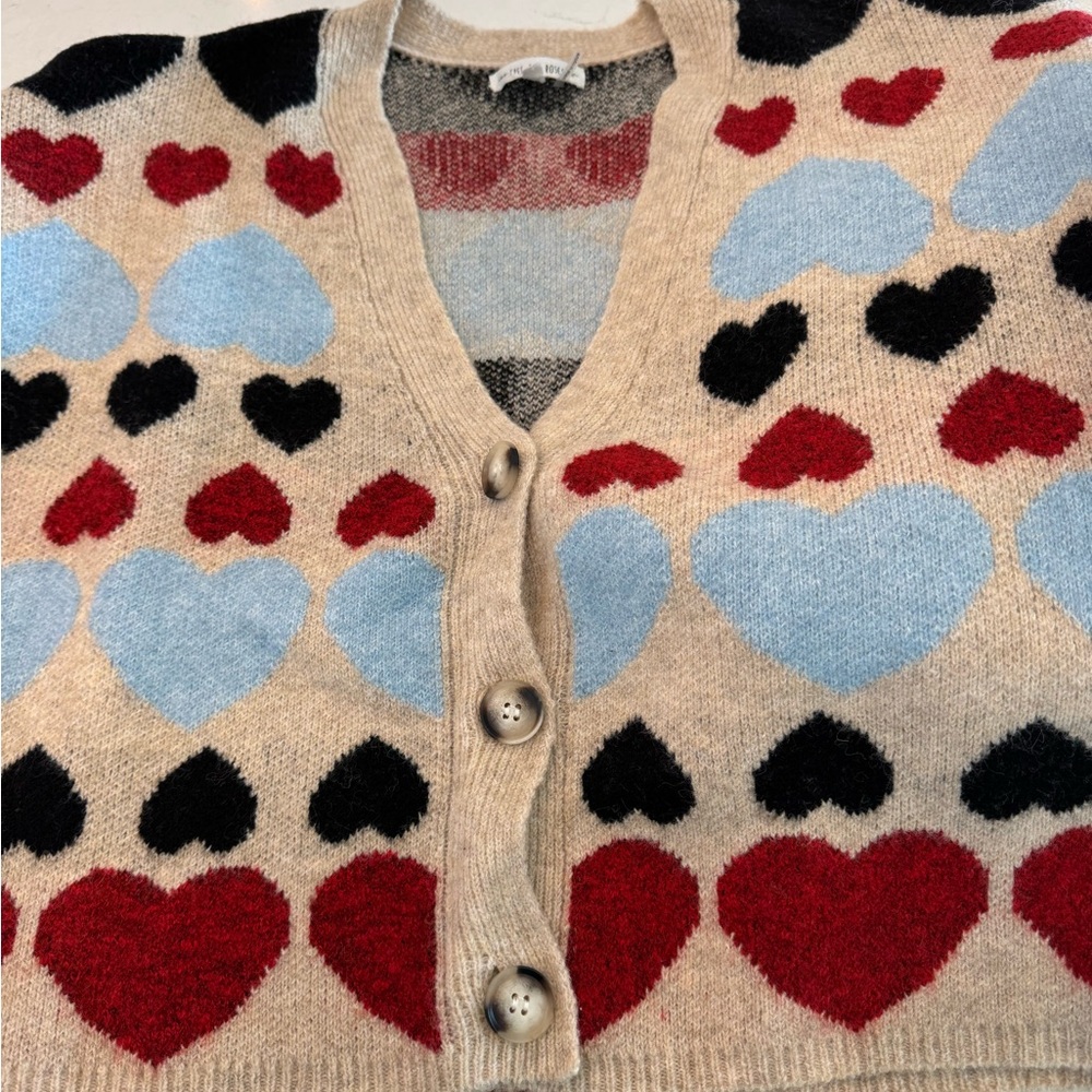 Free the Roses Multicolor Heart Cardigan - Picture 3 of 4